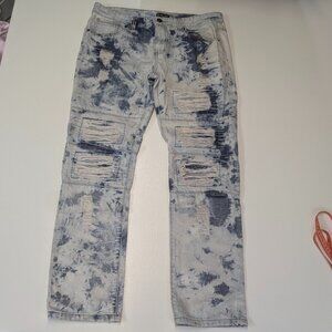 CJ Black Premium Jeans Slim Distressed Men's Size 34x32 Acid Wash